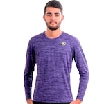 Camiseta Manga Longa Esporte Legal Rajada Plank UV45 - Masculina PRETO/ROXO