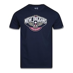 Camiseta New Era Plus Size Regular Manga Curta New Orleans Pelicans Logo - Masculino MARINHO/PETROLEO