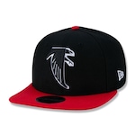 Boné Aba Curva New Era Atlanta Falcons 950 Classic Team NFL Aba Reta - Snapback - Adulto PRETO