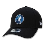 Boné Aba Curva New Era Minnesota Timberwolves 940 A-Frame NBA Primary - Snapback - Adulto PRETO