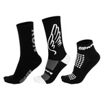 Meia Corrida Ciclismo Hupi - 3 Pares - Adulto PRETO