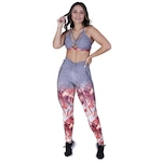 Conjunto Orbis Fitness: Calça Legging Empina Bumbum Fitness + Top Fitness com Bojo Uv50+ II - Feminino LARANJA