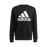 Blusão de Moletom sem Capuz adidas Essentials Logo - Masculino PRETO