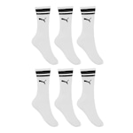 Kit de Meias Cano Longo Puma Esportiva - Masculina - 6 Pares BRANCO