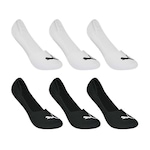 Kit Meias Puma Sapatilha Invisível - 6 Pares - Feminino BRANCO/PRETO