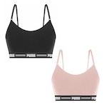 Kit Tops Fitness Puma Modal Stretch - 2 unidades - Feminino PRETO/ROSA