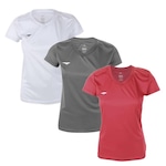 Kit 3 Camisetas Penalty X - Feminino BRANCO/CINZA ESC