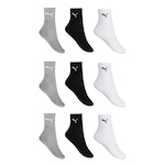 Kit Meias Puma Esportiva Cano Médio - 9 Pares - Masculino MESCLA