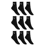 Kit de Meias Cano Médio Puma Esportiva  - Adulto -  9 Pares PRETO