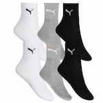 Kit Meias Puma Esportiva Cano Médio - 6 pares - Masculino MESCLA