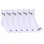 Kit Meias Cano Médio Puma Esportiva com 06 Pares - 39 a 43 - Adulto BRANCO