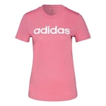 Camiseta adidas Essentials Slim Logo - Feminina ROSA/BRANCO