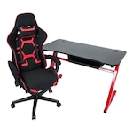 Conjunto Pelegrin Mesa Gamer Pelegrin PEL-003P + Cadeira Gamer Pelegrin PEL-3018 Vermelho/Preto