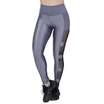 Calça Legging Fitness Orbis Cirrê 3D Detalhe em Tela Na Lateral - Feminina CINZA