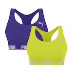 Kit Top Puma Nadador Sem Costura - Feminino - 2 Unidades ROXO/VERDE