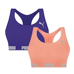 Kit Top Puma Nadador Sem Costura - Feminino - 2 Unidades ROXO/LARANJA