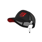 Boné para Corrida Compressport Racing Cap Trucker - Strapback - Adulto PRETO/VERMELHO