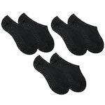 Meia Selene Sapatilha Pilates Antiderrapante - Feminina - 3 Pares PRETO