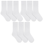 Meia Selene Esportiva Cano Longo - Masculina - 9 Pares BRANCO