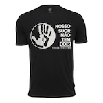 Camiseta Esporte Legal Não Ao Racismo - Masculina PRETO/BRANCO