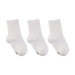 Meia Cano Longo Lupo - 3 Pares - Infantil BRANCO