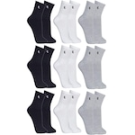 Kit de Meias Lupo Cano Médio Kit com 9 Pares - Masculina BRANCO/PRETO