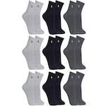 Kit de Meias Lupo Cano Médio Kit com 9 Pares - Masculina CINZA/PRETO