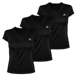 Kit 3 Camisetas Muvin Color Dry Workout Ss - Feminino PRETO