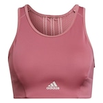 Top Cropped adidas 3 Stripes Padded Sports - Adulto ROSA/BRANCO