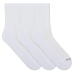 Kit de Meia Cano Médio Mash Algodão Esportiva com 3 pares - Adulto BRANCO