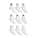 Kit Meias Cano Médio Puma Esportiva - 9 Pares - Adulto BRANCO