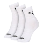 Kit de Meias Puma Cano Medio Esportiva com 3 Pares - Masculina BRANCO