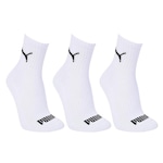 Kit de Meias Puma Cano Medio Esportiva com 3 Pares - Masculina BRANCO