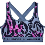 Top Fitness Under Armour Crossback Mid Print - Feminino AZUL