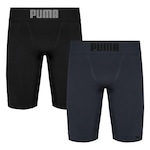 Kit Bermudas Térmicas Puma Long Boxer - Masculino - 2 Unidades PRETO/CINZA ESC