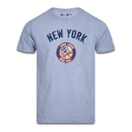 Camiseta New Era Masculina New York Yankees MLB Cooperstown Crayon CINZA