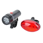 Kit de Lanternas Gold Sports Segurança Bike LED Traseira e Frontal PRETO