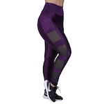 Calça Legging Fitness Orbis Cirrê 3D Detalhe em Tela Na Lateral - Feminina ROXO