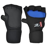 Luva Fitness Realtex com Munhequeira PRETO/AZUL