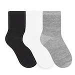 Kit de Meias Cano Médio Selene Básica - 3 Pares - Infantil BRANCO/PRETO