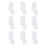 Kit de Meia Cano Médio Selene Lisa - 9 Pares - Infantil BRANCO