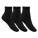 Kit Meias Selene Básica Cano Médio - 3 Pares - Feminino PRETO