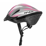 Capacete de Bike Poker Windstorm com LED - Adulto BRANCO/ROSA