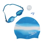 Kit Óculos Speedo Swim Slc + Touca + Protetor AZUL