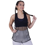 Camiseta Regata Orbis Fitness Tela Cavada Detalhe Costas + Top Suplex Poliamida - Feminina PRETO