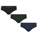 Kit Cuecas Slip Selene Sem Costura - Adulto - 3 Unidades Azul/Verde