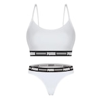 Kit Puma Top Modal Stretch + Calcinha Fio Dental - Feminino BRANCO/PRETO