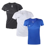 Kit Camisetas Penalty X - Feminina - 3 Unidades PRETO/BRANCO