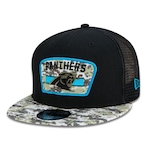 Boné Aba Reta New Era 9Fifty Trucker Carolina Panthers Salute to Service NFL - Snapback - Adulto PRETO