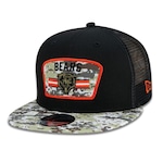 Boné Aba Reta New Era 9Fifty Trucker Chicago Bears Salute to Service NFL - Snapback - Adulto PRETO